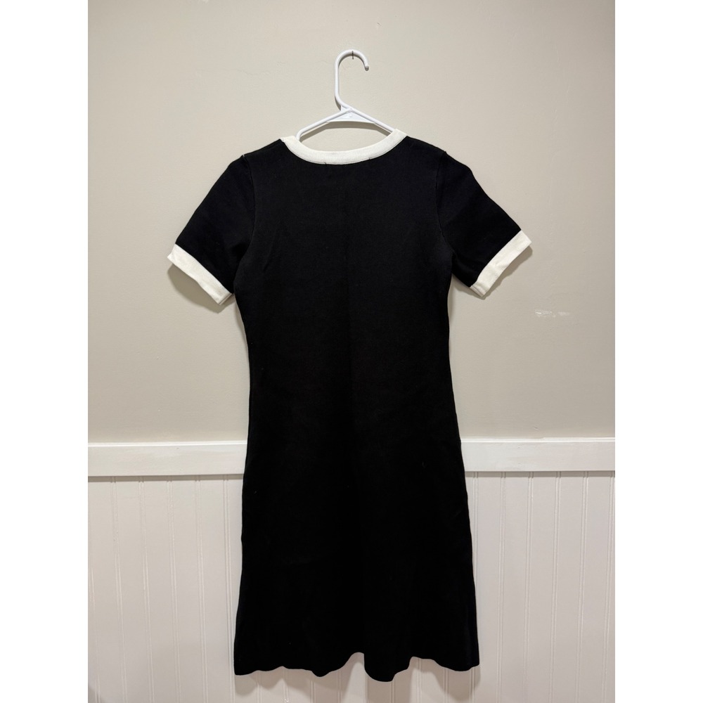 Taylor Preppy Glam Short Sleeve Mini Dress Black Women Size Small - Picture 4 of 6